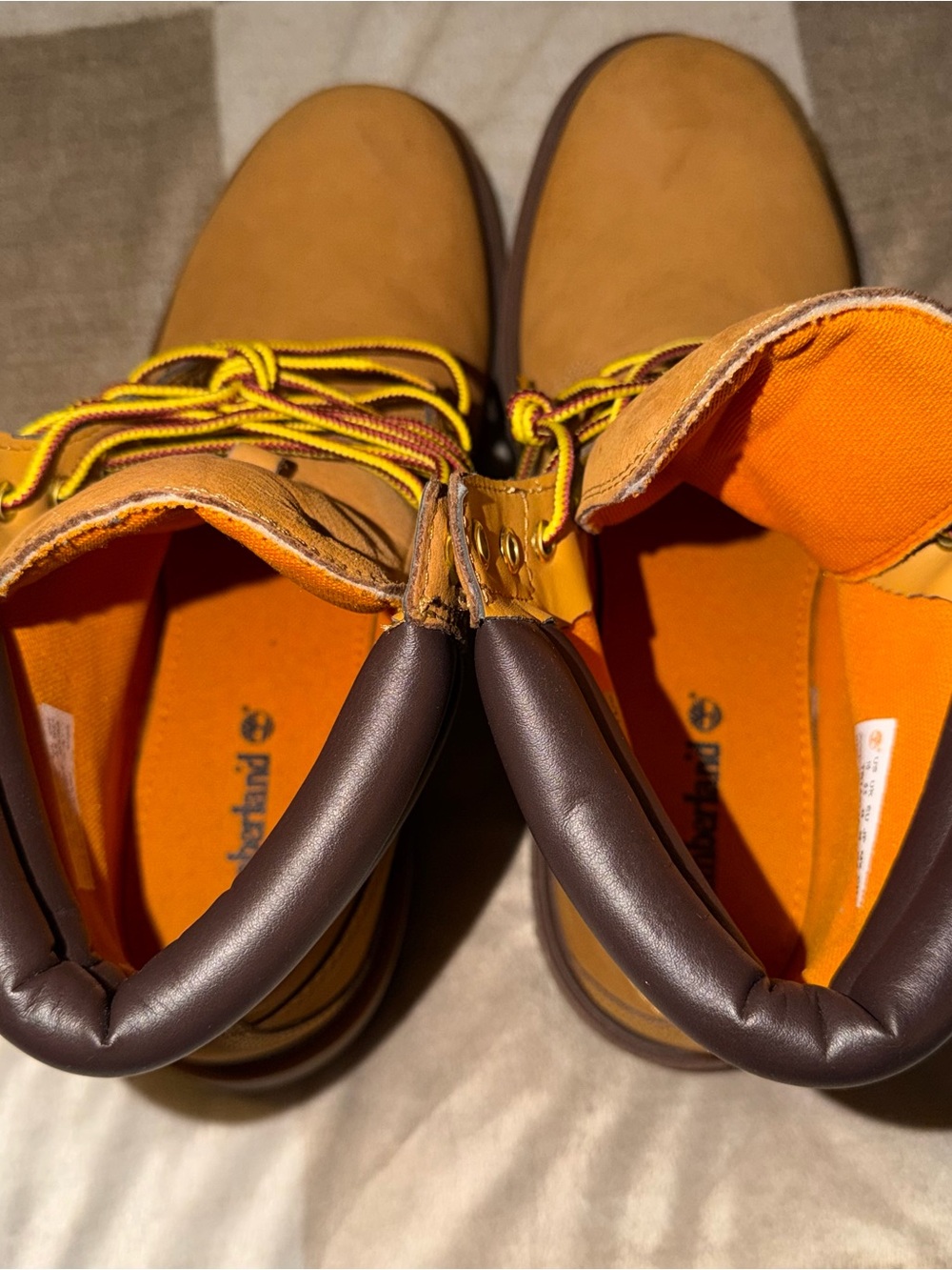 Timberland Men's Wheat and Orange Lace-Up Work Boots